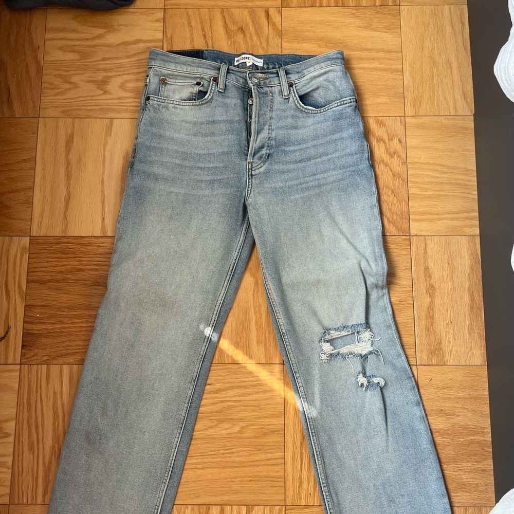Re/Done Light Blue Distressed Men's Jeans